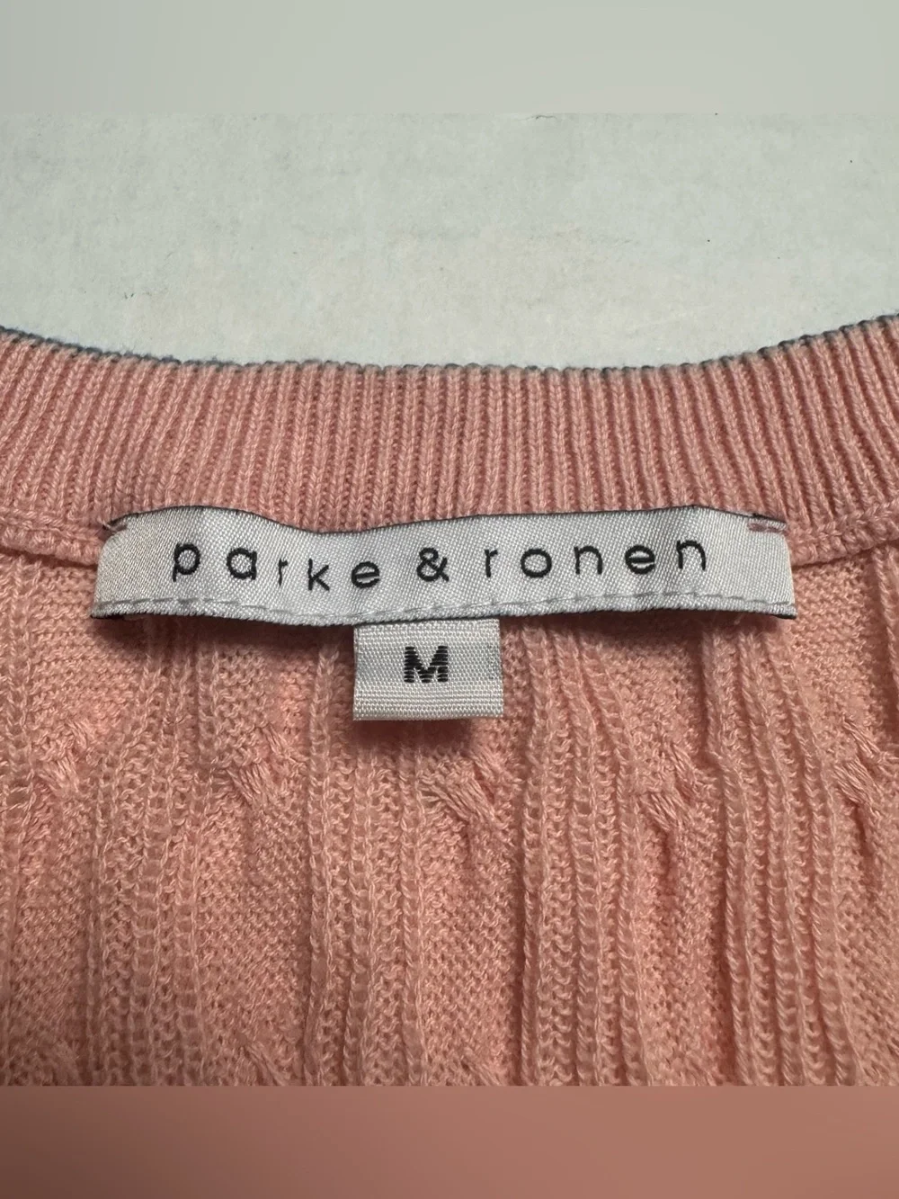 Parke & Ronen Lightweight Stretch Cable Knit Fitted Vest In Pink Size: M